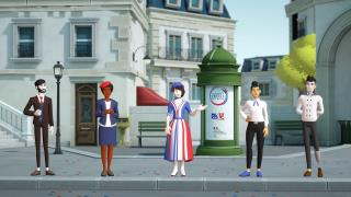 Les personnages du jeu immersif proposé par l'Alliance France Tourisme. 