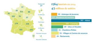 La répartition des établissements labellisés par région et activité. 