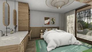 Les chambres du nouvel hôtel feront la part belle aux matières naturelles, comme le bois