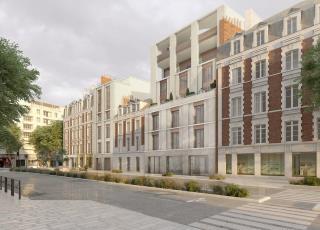 Vue d'architecte du projet initié par le groupe Blot à proximité de la gare de Rennes.