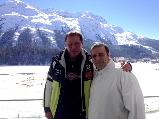 Yuri Yakubenco, russe passionné de cuisine, et Frédéric Buzet à Saint-Moritz