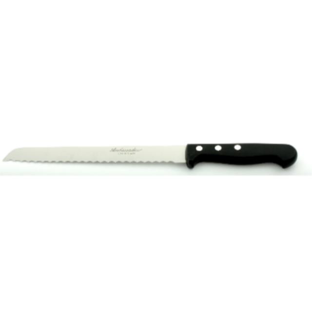 Le couteau à pain, à lame longue (18 à 30 cm) et dentée, permet de couper facilement tout type de pain sans l'écraser.