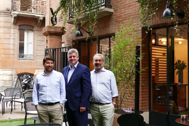 Boutique-hôtel Villa du Taur Toulouse, de gauche à droite Nicolas Andrieu, Thierry Grégoire, Thierry Gard