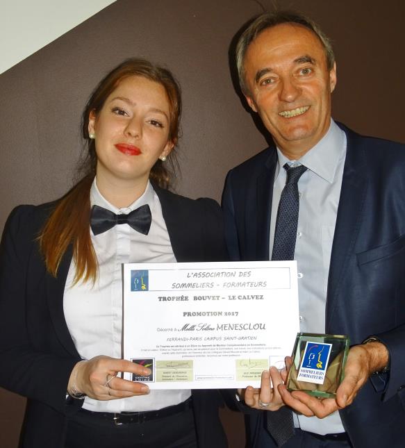 Solène Menesclou et son professeur Guy Maignan de l'école Ferrandi Paris Campus de Saint-Gratien.