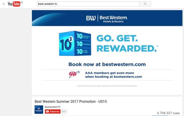 Cette vidéo du groupe Best Western a été vue plus de 6 millions de fois depuis fin mai