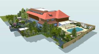 La conception du spa de 2500m2 a été confié au cabinet Siegrist & Constans.