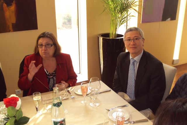 Evelyne Olayat, proviseur, Olivier Tang, chef de travaux