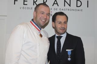 Guillaume Gomez, chef du Palais de l'Elysée et Bruno de Monte, directeur de Ferrandi Paris.