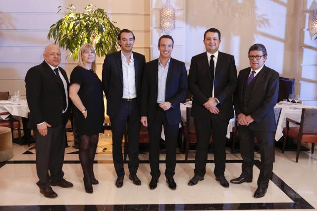 Thierry Marx, Ghislaine Arabian, Cyril Lignac, l'animateur Stéphane Rotenberg, Jean-François Piège et Christian Constant.