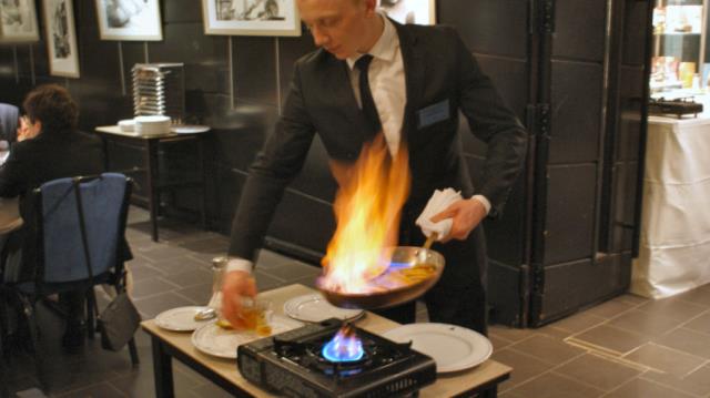 Le flambage des crêpes.