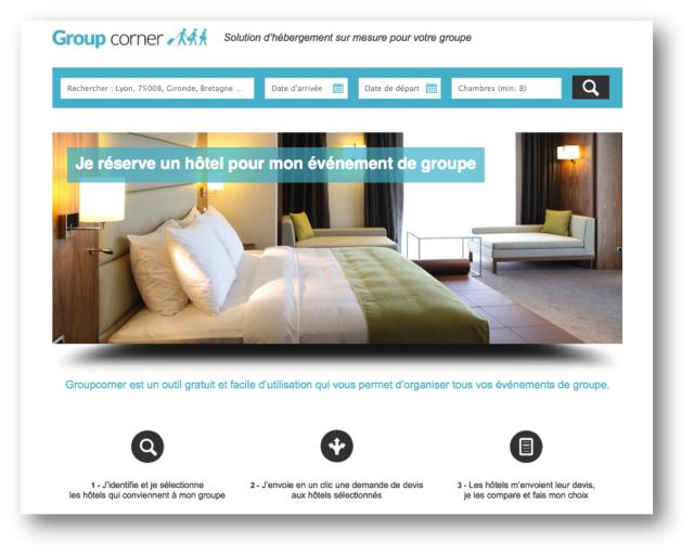 Page d'accueil du portail Groupcorner.