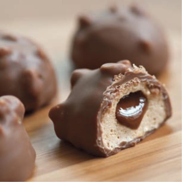 Guimauve vanille et caramel coulant.