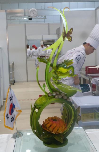 La sculpture en chocolat de la Corée, médaillé d'or WorldSkills Leipzig 2013.