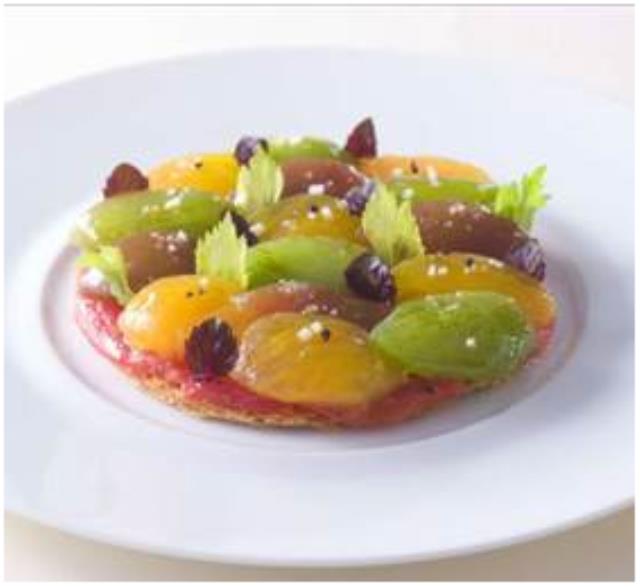 La Tarte fine aux tomates anciennes.