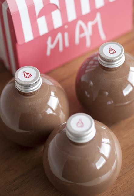 Boisson froide au chocolat et au praliné.