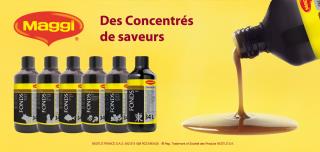 La nouvelle gamme de concentrés de saveurs Maggi compte 6 références : boeuf, volaille, poisson,...