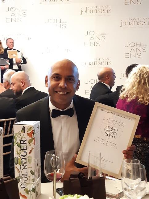 Robin Oodunt, directeur du Château Eza, à Eze Village, récompensé aux Condé Nast Johansens Awards 2020.