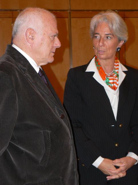 André Daguin à Bercy avec Christine Largarde, alors ministre de l'économie.