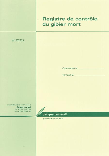 Registre du gibier mort