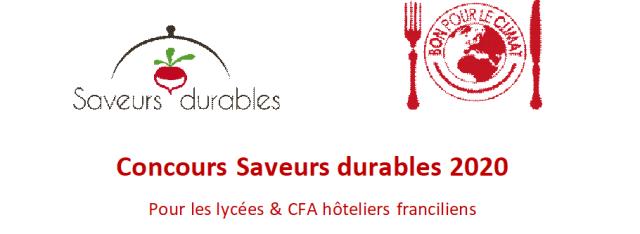 Concours Saveurs durables 2020 pour les lycées & CFA hôteliers franciliens