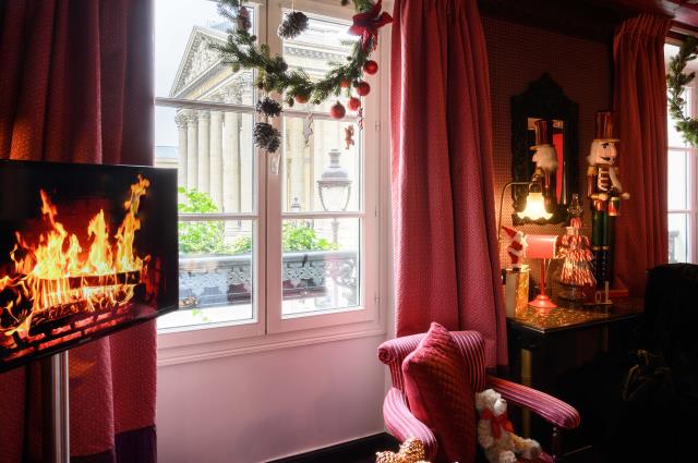 Aux Dames du Panthéon (Ve), Noël ne se fête pas sans feu de cheminée...