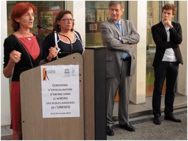 De gauche à droite : Béatrice Dupoux, Evelyne Olayat Bardisa, Claude Michelet et Florentin Letissier.