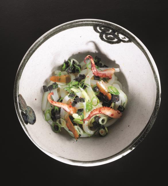 Céphalopodes, Comme des tagliatelles en salade, sans pâte et vivifiés de poutargue
