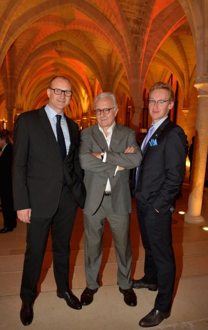 De gauche à droite, Xavier Alberti, Alain Ducasse et  Laurent Plantier, lors de l'assemblée générale de Châteaux & Hôtels Collection.