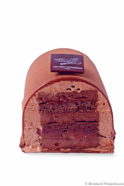 La bûche au chocolat.