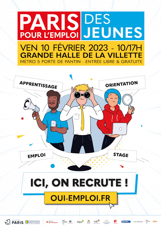 Affiche partis pour l'emploi des jeunes