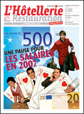Le journal L'Hôtellerie Restauration supplément Salaires numéro 3051 du 18 octobre 2007