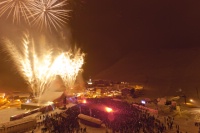 Spectacle pyrotechnique à Tignes.