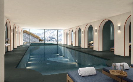 Le spa du Coucou, des Maisons Pariente, offre une vue sur la montagne.