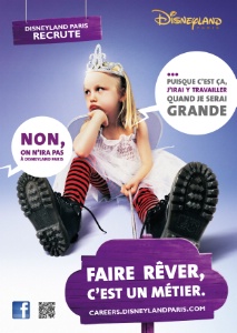 'Faire rêver, c'est un métier', la nouvelle campagne de recrutement de Disneyland paris. 'Faire rêver, c'est un métier', la nouvelle campagne de recrutement de Disneyland paris.