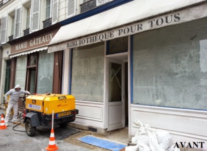 La façade de Mamie Gâteaux pendant les travaux.