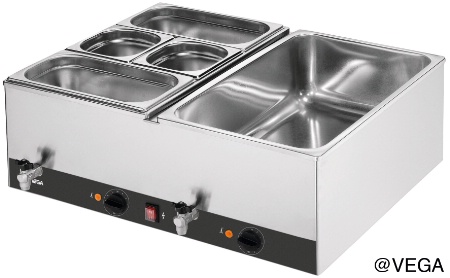 Bain-marie inox avec robinet de vidange. Bain-marie inox avec robinet de vidange.