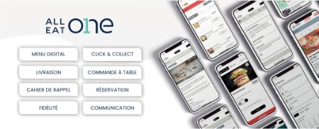 WebApp d'All Eat One, une solution digitale qui permet d'aider les restaurateurs avec le clic and collect, la livraison, et qui propose plein d'autres outils. WebApp d'All Eat One, une solution digitale qui permet d'aider les restaurateurs avec le clic and collect, la livraison, et qui propose plein d'autres outils.