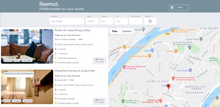 Reemot permet notamment aux hôtels d'optimiser leurs espaces de travail non utilisés. Reemot permet notamment aux hôtels d'optimiser leurs espaces de travail non utilisés.