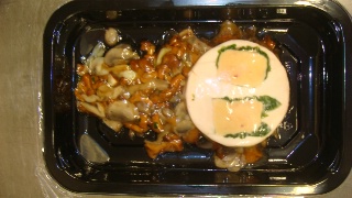 Damier de foie gras et sa fricassée de champignons