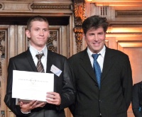 Sonny Dufour, 2e prix Restauration approfondissement ‘organisation et production culinaire’, et Michel Roth.