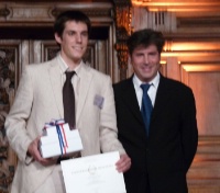 Benjamin Bazoge, 2e prix technologie et gestion hôtelières, et Michel Roth.
