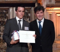 Thomas Chailloux, 1er prix technologie et gestion hôtelières, et Michel Roth.