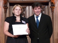 Audrey Curty, 1er prix restauration approfondissement service et commercialisation, et Michel Roth.
