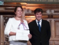Héloise Dizieux, 3e prix Restauration approfondissement ‘organisation et production culinaire’, et Michel Roth.