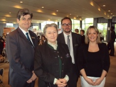 Jean-Luc Ploquin-Maurel, chef de travaux, Henriette Sauvage, directrice, Christophe Karleskind, développeur de l'apprentissage et Sophie Delory, développeuse de l'apprentissage.