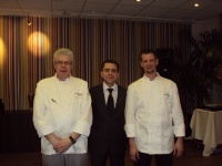 Sylvain Meilland, professeur de cuisine, Olivier denizard, professeur de service, Ludovic Colpart, professeur de cuisine.