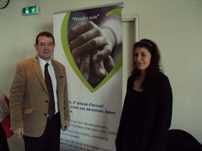Stéphane Sciortino et Sonia Rezaoui, responsable recrutement de Domus VI. Stéphane Sciortino et Sonia Rezaoui, responsable recrutement de Domus VI.