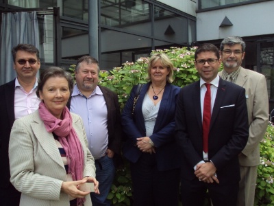 Vincent Vibrac, président des parents d'élèves de l'EPMTTH, Elisabeth Mercier, Frédéric Leblond, vice-président, Corinne Veyssière, présidente Nationale de l'AGGH, Ismaël Menault et Jean-Luc Plauquin-Maurell. Vincent Vibrac, président des parents d'élèves de l'EPMTTH, Elisabeth Mercier, Frédéric Leblond, vice-président, Corinne Veyssière, présidente Nationale de l'AGGH, Ismaël Menault et Jean-Luc Plauquin-Maurell.