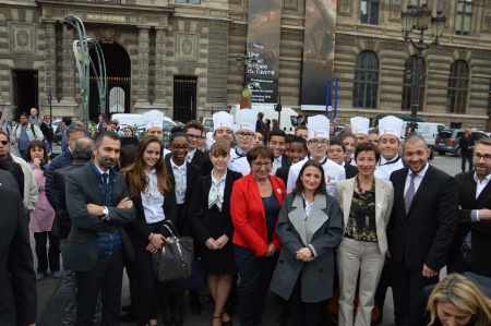 Lors du lancement de la Fête de la gastronomie, le lycée Guillaume Tirel a été le seul établissement à être sollicité pour symboliser la 'transmission'.