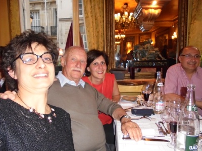 Sonia Calisto professeur d'hébergement au lycée René Auffray, Pierre Marquis, Marie-Maude Berbey-Lemond et Didier Ambeau dans le salon benjamin franklin du procope